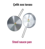 Çelik Sosluk Çelik Sos Tavası 20 cm Ebatlı büyük boy 430 kalite Çelik Sos Tavası iki adet - 1