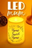 3 Lü Çelenk Led Mum Bardak Tipi Pilli Dumansız Alevli Dekoratif Yapay Mum 10 cm - 1