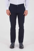 Yazı Klasik Fit Likralı Erkek Kanvas Pantolon-7079 - 1