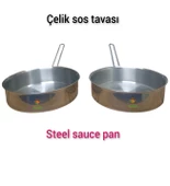Çelik Sosluk Çelik Sos Tavası 20 cm Ebatlı büyük boy 430 kalite Çelik Sos Tavası iki adet - 5