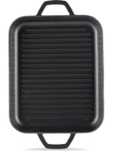 HOSSE 2632 26x32 cm Döküm Dikdörtgen Grill Tava ve Fırın Kabı - 3