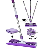 QASUL Yer Mopu Paspas Fayans Duvar Yüzey Temizlik Mikrofiber Mop + Yedek Bez Hediye - 3