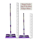 QASUL Yer Mopu Paspas Fayans Duvar Yüzey Temizlik Mikrofiber Mop + Yedek Bez Hediye - 6