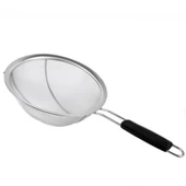 Fame Kitchen Paslanmaz Çelik 24cm ve 26cm Bariyerli Tek Saplı Yuvarlak Süzgeç ve Üçgen Lavabo Süzgeç Seti-3 Parça - 4