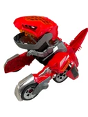 PİLLİ IŞIKLI SESLİ MÜZİKLİ DÖNÜŞEBİLEN TREX DİNAZOR KIRMIZI RENK - 4