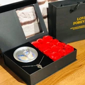 Güllü İstiridye İnci Kolye Seti - 1