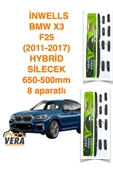 Inwells BMW X3  F25 (2011-2017) Inwells HYBRİD 8 aparatlı Silecek Takımı  650x500 - 1