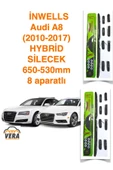 Inwells Audi A8  (2010-2017) Inwells HYBRİD 8 aparatlı Silecek Takımı  650x530 - 1
