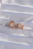 XUPİNG Rose Renk Zirkon Taşlı Samanyolu Model Halka Küpe - TJ-BKP9356 - 3