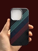 iPhone 15 Pro MagSafe Uyumlu Kılıf Carbon Desenli Premium Kapak thumbnail 3