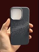 iPhone 15 Pro MagSafe Uyumlu Kılıf Carbon Desenli Premium Kapak thumbnail 1