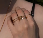 KOTON 6'lı Altın Renkli Yüzük Ve Eklem Yüzük Set - 3