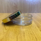 50 ml Gold Kapaklı Sert Plastik Şeffaf Krem Kavanozu x 3 Adet - 1