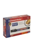 KRAF Permanent Marker Kesik Uç Siyah 12'li Kutu - 1