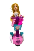 Scooter Süren Işıklı Ve Müzikli Çarp Dön Pembe Elbiseli Aksesuarlı Bebek 30 cm - 5