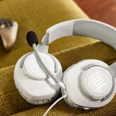 JBL Quantum 100 Beyaz Kablolu Mikrofonlu Kulak Üstü Oyuncu Kulaklığı - Outlet - 4