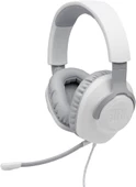 JBL Quantum 100 Beyaz Kablolu Mikrofonlu Kulak Üstü Oyuncu Kulaklığı - Outlet - 1