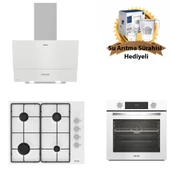 Altus Beyaz Cam Ankastre Set 510 Hw- 310 W Çelik Ocak - 322 W Turbo(Su Arıtma Sürahisi Hediyeli) thumbnail 1