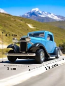 Nostaljik Klasik Metal Çek Bırak Araba Kapılar Açılır Mavi ( 1/36 Ölçek ) - 3