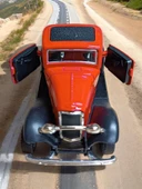 Nostaljik Klasik Metal Çek Bırak Araba Kapılar Açılır Kırmızı ( 1/36 Ölçek ) - 4