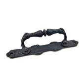 Antika Tarz Dekoratif Pirinç Dar Yan Çekme Kapı Kolu - 225x37 mm, Oksit - 1