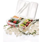 Takeaway Ergonomik Asorti Çatal Bıçaklı Pratik Yoğurt Saklama Kabı - 2