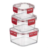 3'lü Pratik Silikon Contalı Sızdırmaz Kapaklı Sağlam İstiflenebilir Saklama Kapları - 2