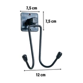 Kendiliğinden Yapışkanlı Siyah Paslanmaz Metal Bornoz ve Havlu Askılığı - 3