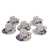 Sudedi Home Floral Renkli Yaldızlı 6 Kişilik Kahve Fincan Takımı Por-101737 - 2