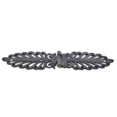 Antika Tarz Dekoratif Pirinç Yaprak Desenli Menteşe - 55x265 mm, Oksit - 1