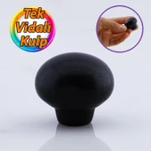 Petunya Kulp Siyah Polimer Düğme Kulp Mantar Mobilya Mutfak Dolabı Çekmece Kulbu Kulpları thumbnail 1