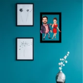 Karikatür Portresi, Aile Portresi, Aile İçin Hediye, Aile Karikatürü, Fotoğraftan Karikatür,2Kişilik Aile Karikatürü, Karikatür - 2