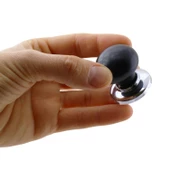 8 Adet Petunya Kulp Siyah Polimer Düğme Kulp Krom Tablalı Mobilya Mutfak Dolabı Çekmece Kulbu Kulpları thumbnail 3