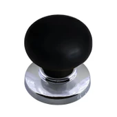 8 Adet Petunya Kulp Siyah Polimer Düğme Kulp Krom Tablalı Mobilya Mutfak Dolabı Çekmece Kulbu Kulpları thumbnail 5