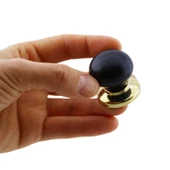 15 Adet Petunya Kulp Siyah Polimer Düğme Kulp Altın Tablalı Mobilya Mutfak Dolabı Çekmece Kulbu Kulpları thumbnail 3