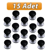 15 Adet Petunya Kulp Siyah Polimer Düğme Kulp Krom Tablalı Mobilya Mutfak Dolabı Çekmece Kulbu Kulpları thumbnail 1