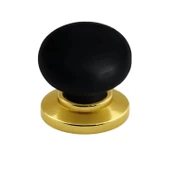 8 Adet Petunya Kulp Siyah Polimer Düğme Kulp Altın Tablalı Mobilya Mutfak Dolabı Çekmece Kulbu Kulpları thumbnail 5