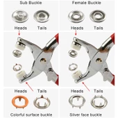 Metal Çıtçıtlı Düğme Pensesi ve Düğmesi (25 Set) - 3