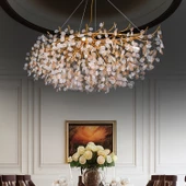 Apliqa Masal Sıralı Gold Yemek Masası Üstü, Kristal Taşlı Modern, Oturma Odası, Salon Avize thumbnail 1