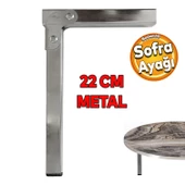 Sofra Ayağı 22 cm Metal Katlanır Siyah Taban Yer Sofrası Sini Altı Mobilya Ayak Sehpa Masa - 1
