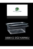 Tusemix Plastik Sızdırmaz Kap 1000 Gr Cc Kullan At Tek Kullanımlık Plastik Kapaklı Kase 10 Adet - 1