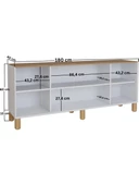 Midoser Bohem Serisi Natura Mat Beyaz - Açık Ceviz Konsol - 5