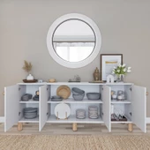 Midoser Natura Kapaklı Aynasız Bohem Ayaklı Konsol Beyaz 180 Cm. - 3