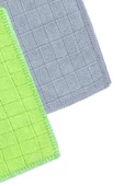 SİLVER HOME Universal Kareli 2li Mikrofiber 40x40cm Temizlik Bezi - Yeşil/gri - 4