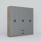 Midoser Yaman Luna-Keçe 6 Kapaklı 2 Çekmeceli Gardırop - 2