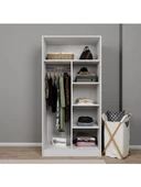 Midoser Lucas 2 Kapaklı Elbise Dolabı Ve Çok Amaçlı Dolap - Mat Beyaz - 3