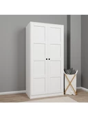 Midoser Lucas 2 Kapaklı Elbise Dolabı Ve Çok Amaçlı Dolap - Mat Beyaz - 2