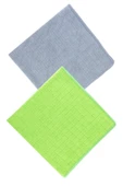 SİLVER HOME Universal Kareli 2li Mikrofiber 40x40cm Temizlik Bezi - Yeşil/gri - 1