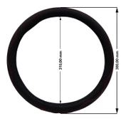 Oto Geçme Direksiyon Kılıfı Desenli Kırmızı Dikişli Suni Deri Siyah Renk TEQ-014BK/RD - 3