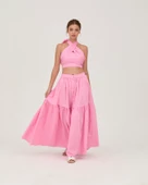 Boyundan Bağlamalı Bluz Pembe - 1